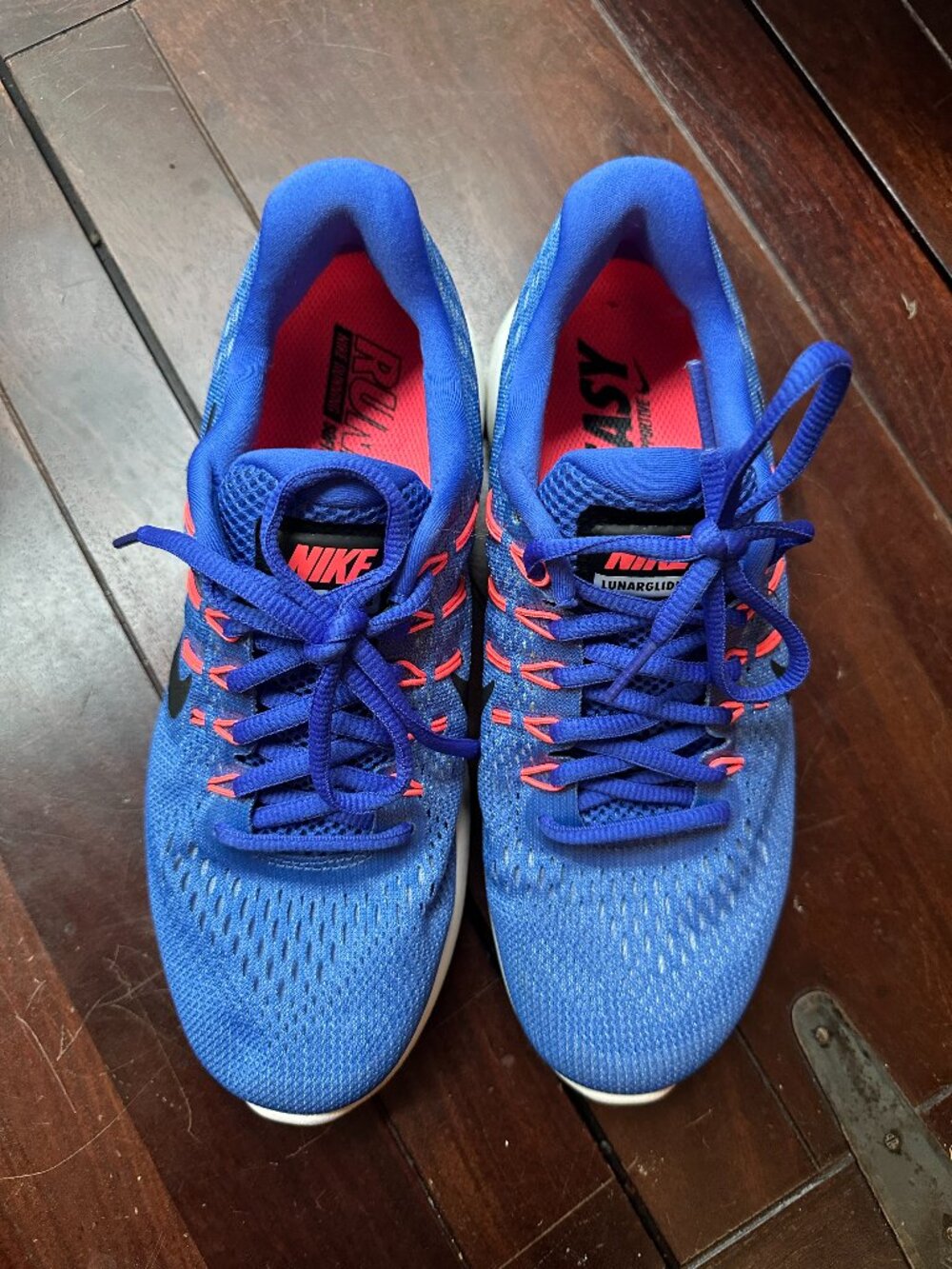 Nike LunarGlide 8 | Women's 8.5 | Blue & Coral | Good Condition